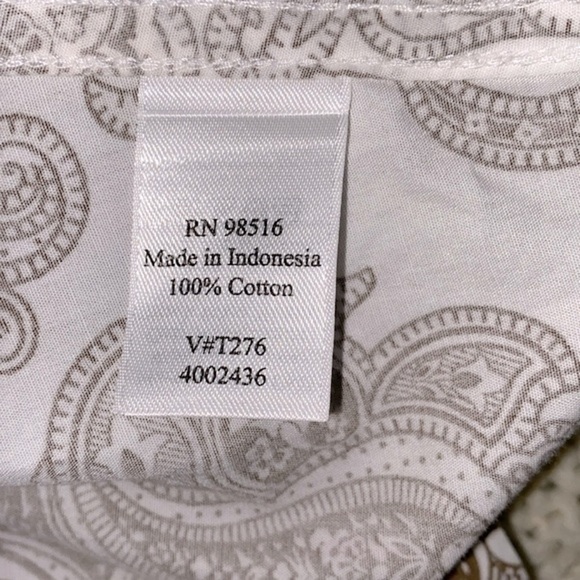 Coldwater creek tan & white floral cotton button down shirt size 2X - Picture 6 of 10